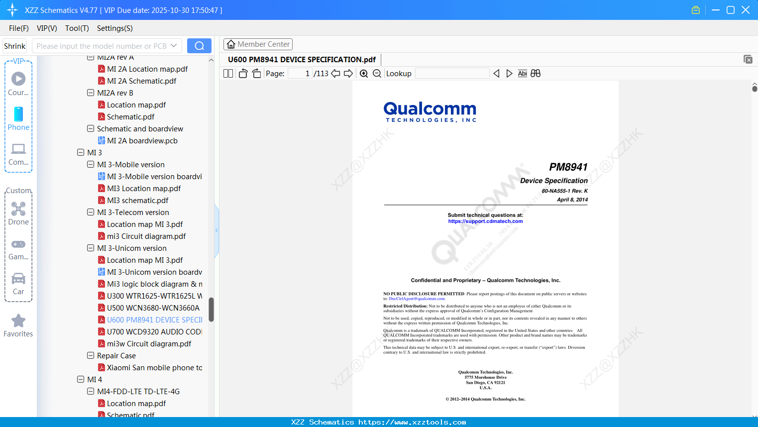 Xiaomi U600 PM8941 DEVICE SPECIFICATION